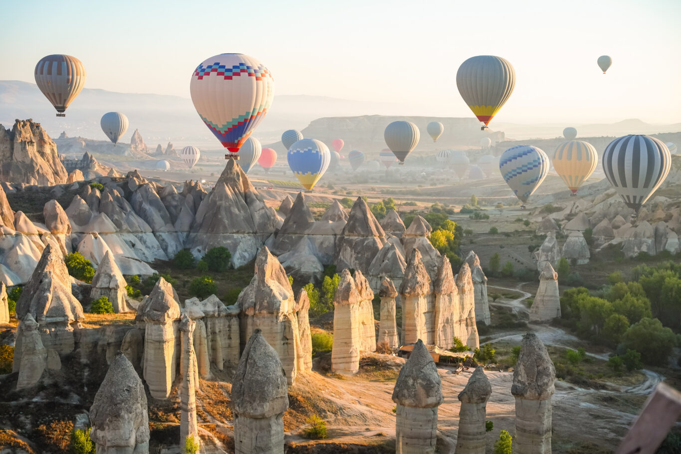 hot air balloon in cappadocia, nevsehir, turkiye